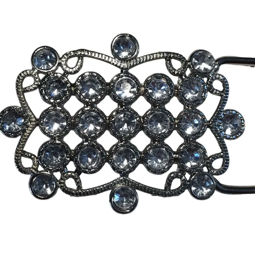 Woman's Rhinestone Studded Belt Buckle